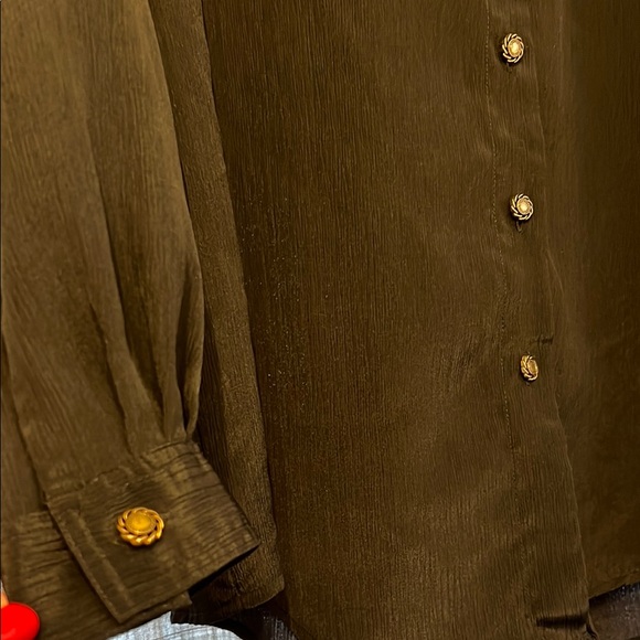 Classic Black Button Down Blouse - Picture 2 of 4